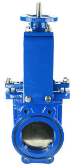 Задвижка шиберная DN.ru GVKN1331N-2W-Fb-ISO Ду125 Ру10 двусторонняя, межфланцевая, шпиндель - невыдвижной, корпус - чугун GGG40, шибер - нержавеющая сталь 304, уплотнение - NBR, с ISO-фланцем и голым штоком, круглый шток 18, F10
