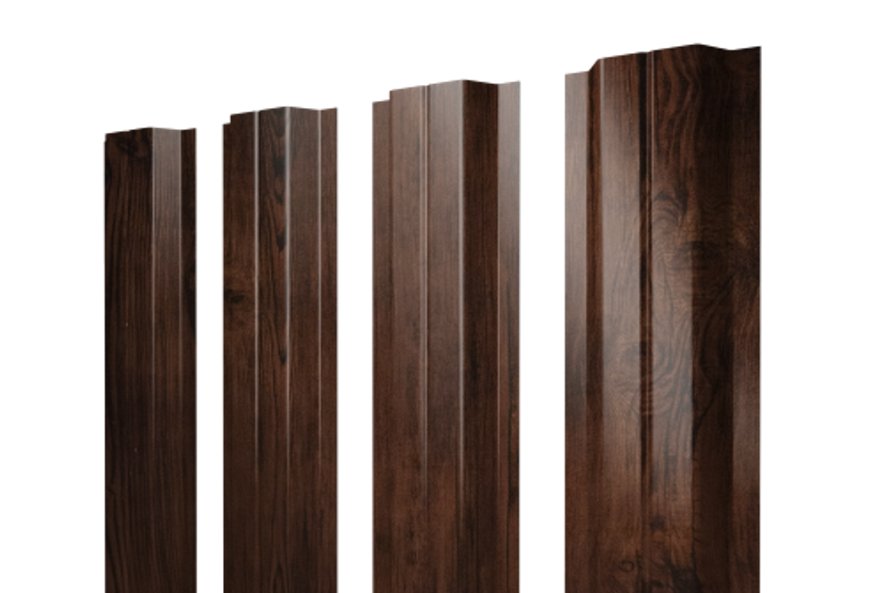 Штакетник П-образный A с прямым резом 0,45 Print Elite Cherry Wood TwinColor