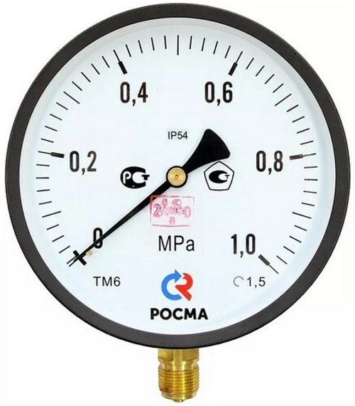 Манометр радиальный Росма ТМ-61GР.GG IP4G (G-1МПа) М2Gх1.5 1.5 общетехнический, 15Gмм, тип - ТМ-61GР, радиальное присоединение, шкала (G-1МПа), резьба М2Gх1.5, класс точности 1.5