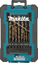 Набор свёрл по металлу 1-10 мм, M-force, 19 шт Makita D-67583