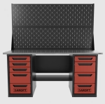 Верстак двухтумбовый 4 ящиков /5 ящиков с двумя экранами 1800*700 красный GAROPT, GT1800Y4Y5PP2.red