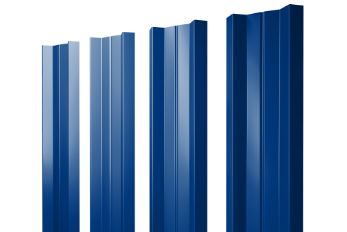 Штакетник М-образный А с прямым резом 0,45 PE RAL 5002 ультрамариново-синий