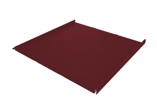 Фальц двойной стоячий Line Grand Line 0,5 Satin Matt TX с пленкой на замках RAL 3005 красное вино