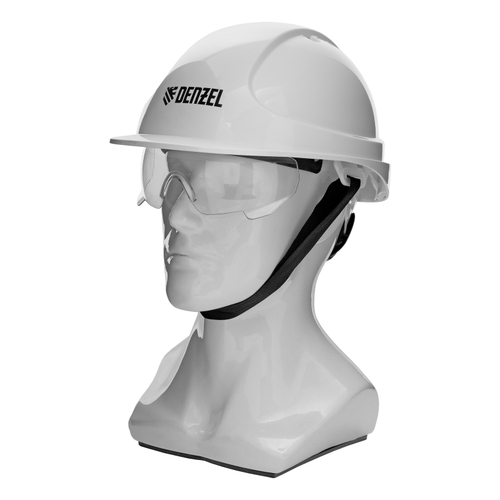 Каска защитная ударопр.«Форвард» (К-05),ABS/PC,комплект со встроен.очк.ОЧК-05 Форвард,белая Denzel