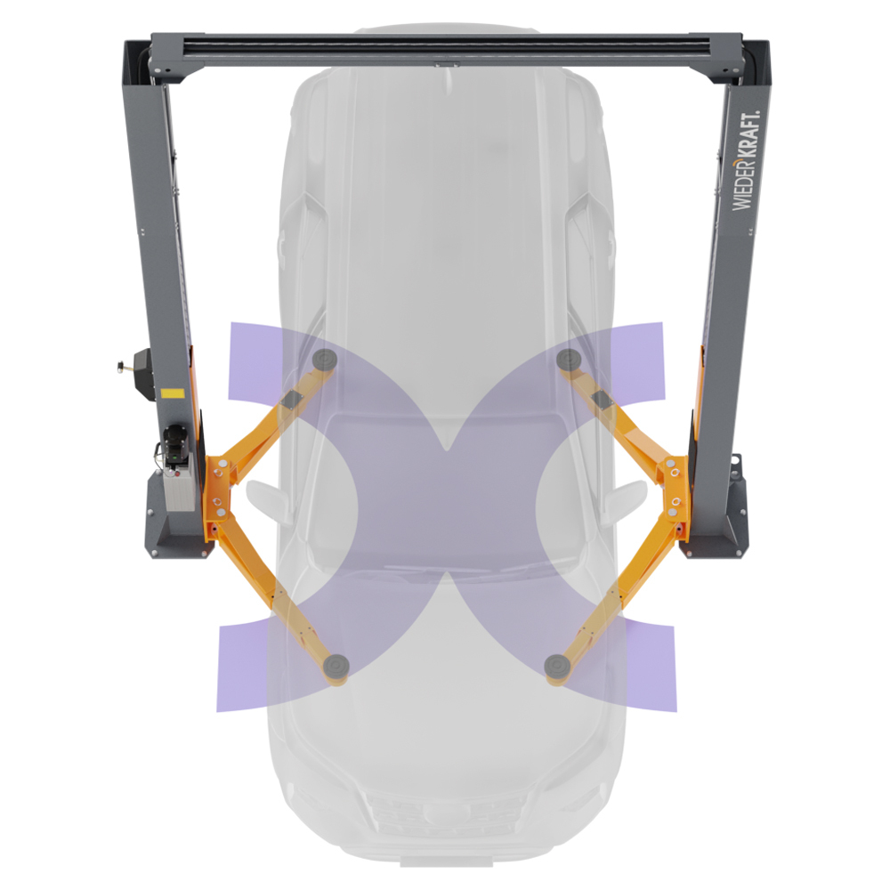 WDK-529 (GRAY) Подъемник гидравлический 4 тонны, двухст., верх. синхр., 380В (СЕРЫЙ)