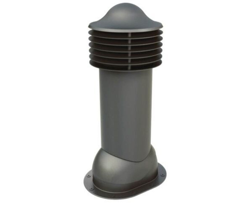 Труба вентиляционная для готовой мягкой и фальцевой кровли d150мм, h-650мм утепленная, серый графит RAL 7024