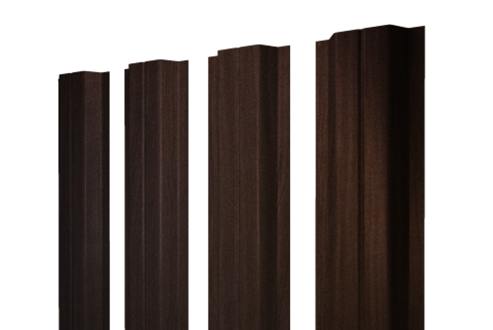 Штакетник П-образный A с прямым резом 0,45 Print Elite Coffee Wood Blesk TwinColor