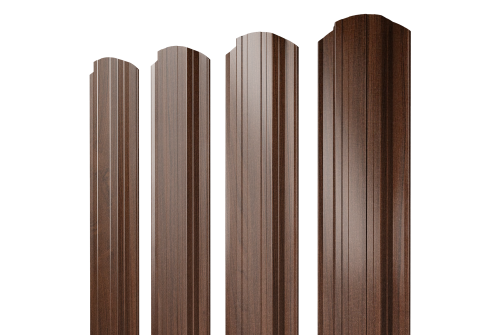 Штакетник Прямоугольный фигурный 0,45 Print Elite Choco Wood TwinColor