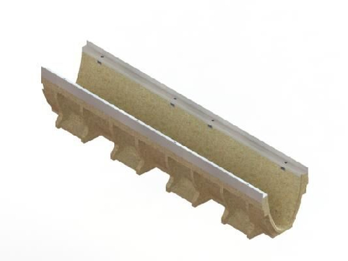 Лотки водоотводные полимербетонные CompoMax Drive DN150 каскадом h210-h320 под решетки кл.D, E