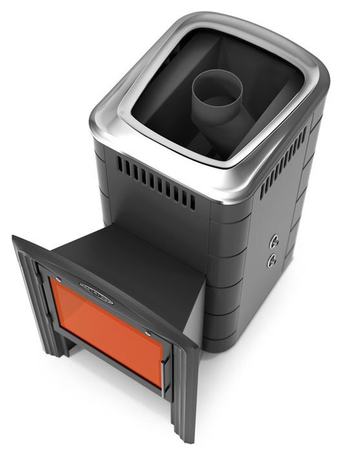 Печь для бани ТМФ Тунгуска 2017 Inox Витра т\обменник антрацит