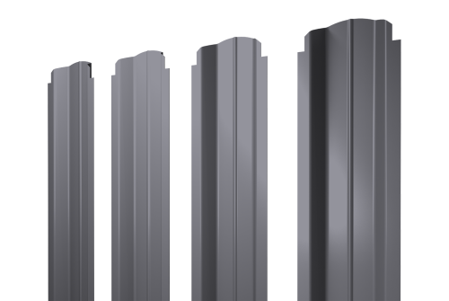 Штакетник П-образный B фигурный 0,5 PE RAL 7004 сигнальный серый