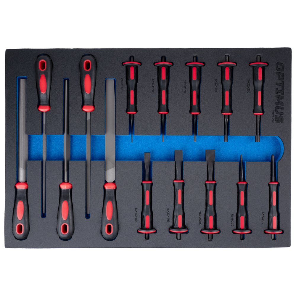 OPT-717M Тележка инструментальная, 7 полок с набором инструментов, металлическая столешница