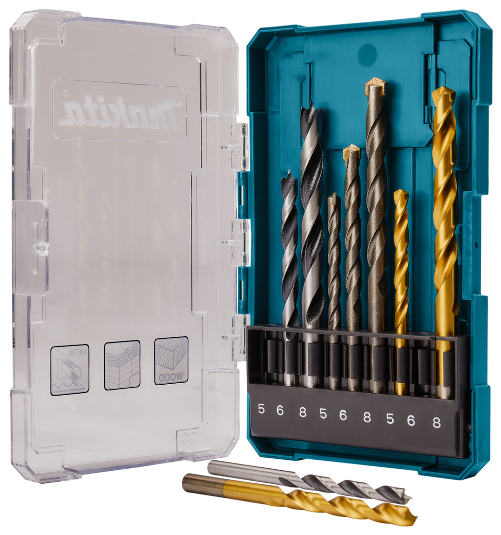 Набор сверл по камню, дереву и металлу, 9 шт Makita D-71962