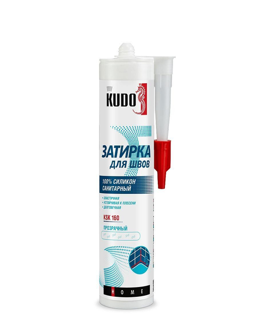 Герметик-затирка KUDO® для швов силиконовый санитарный ПРОЗРАЧНЫЙ