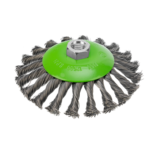 Щетка для УШМ, 125 мм, М14, "тарелка", крученая металлическая проволока Сибртех