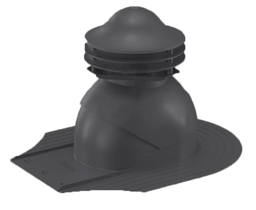Универсальный выход вентиляции для мягкой кровли при монтаже 469\370\323 черный RAL 9005