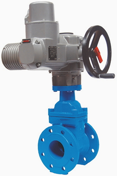 Задвижка клиновая Jafar 2911 Ду80 Ру16 фланцевая, клин - обрезиненный, шпиндель - невыдвижной, корпус - чугун, уплотнение - EPDM, с электроприводом AUMA SA07.5