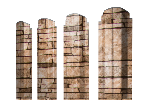 Штакетник П-образный А фигурный 0,45 Print Elite Sand Stone TwinColor