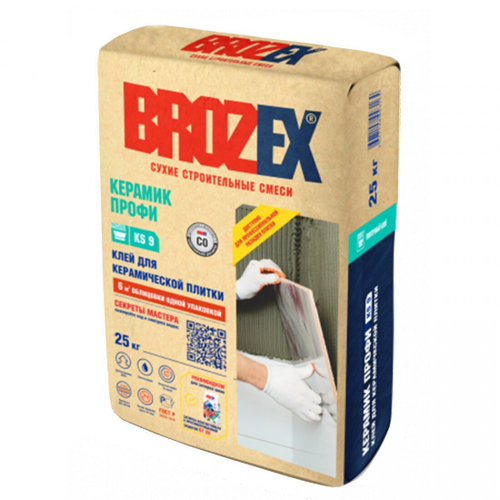 Клей Brozex KS-9 Керамик Профи C0 для керамической плитки 25 кг, шт