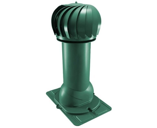 Роторная вентиляция с универсальным проходным элементом d125мм, h-650мм не утепленная, зеленый мох RAL 6005
