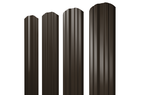 Штакетник Twin фигурный 0,5 Satin Matt TX RR 32 темно-коричневый