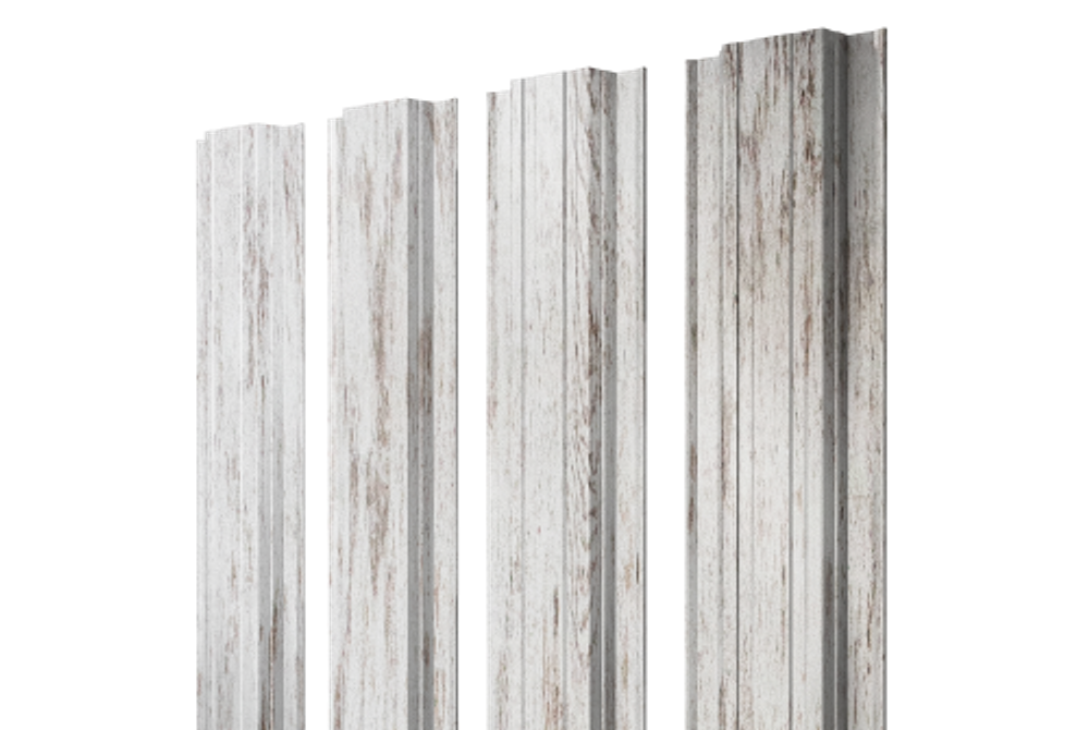 Штакетник Прямоугольный с прямым резом 0,45 Print Elite Snow Wood TwinColor