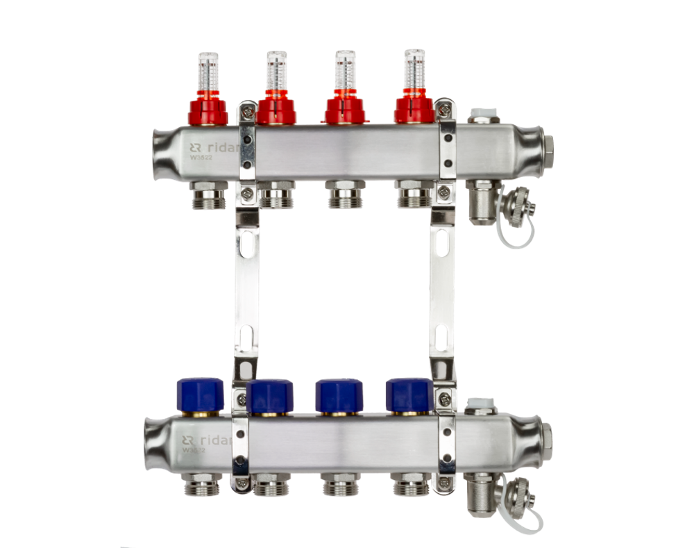 Ридан 088U0959R — Комплект коллекторов SSM-9RF set с расходомерами и кронштейнами, 9 контуров