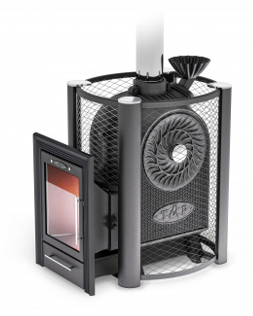 Печь для бани ТМФ Черная жемчужина Люмина Плюс с нерж. зак. каменкой