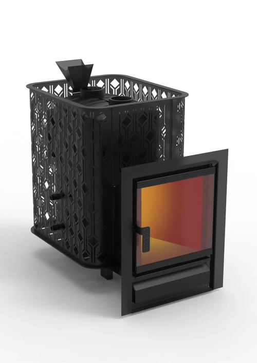 Печь для бани Black Stove Verona 26 чугунная закр. каменка Aisi 304