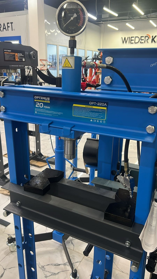 OPT-220A Пресс гаражный 20 тонн, с ручным и пневмогидравлическим насосом