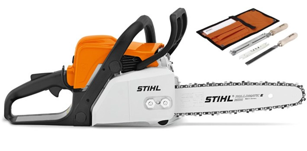 Бензопила STIHL MS 180 (1,5кВт. 35см. 63PMC3 50 3.9кг) + Набор заточной 4,0 мм