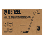 Гвозди для пнев. нейлера (оцинк.) длина - 90 мм, диам. - 3,05 мм, 2000 шт. Denzel