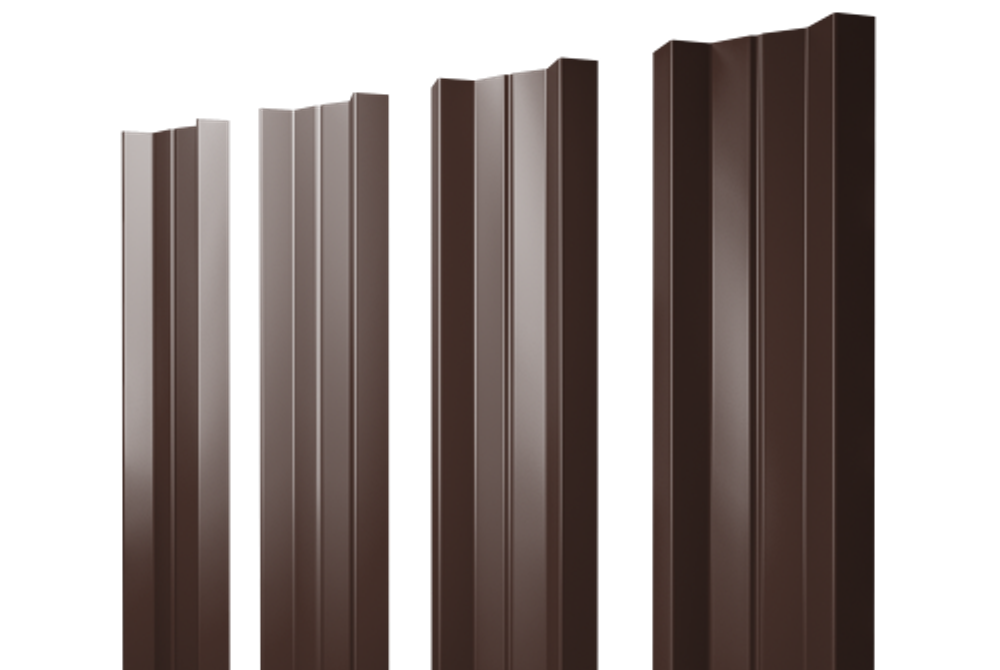 Штакетник М-образный А с прямым резом 0,4 PE RAL 8017 шоколад