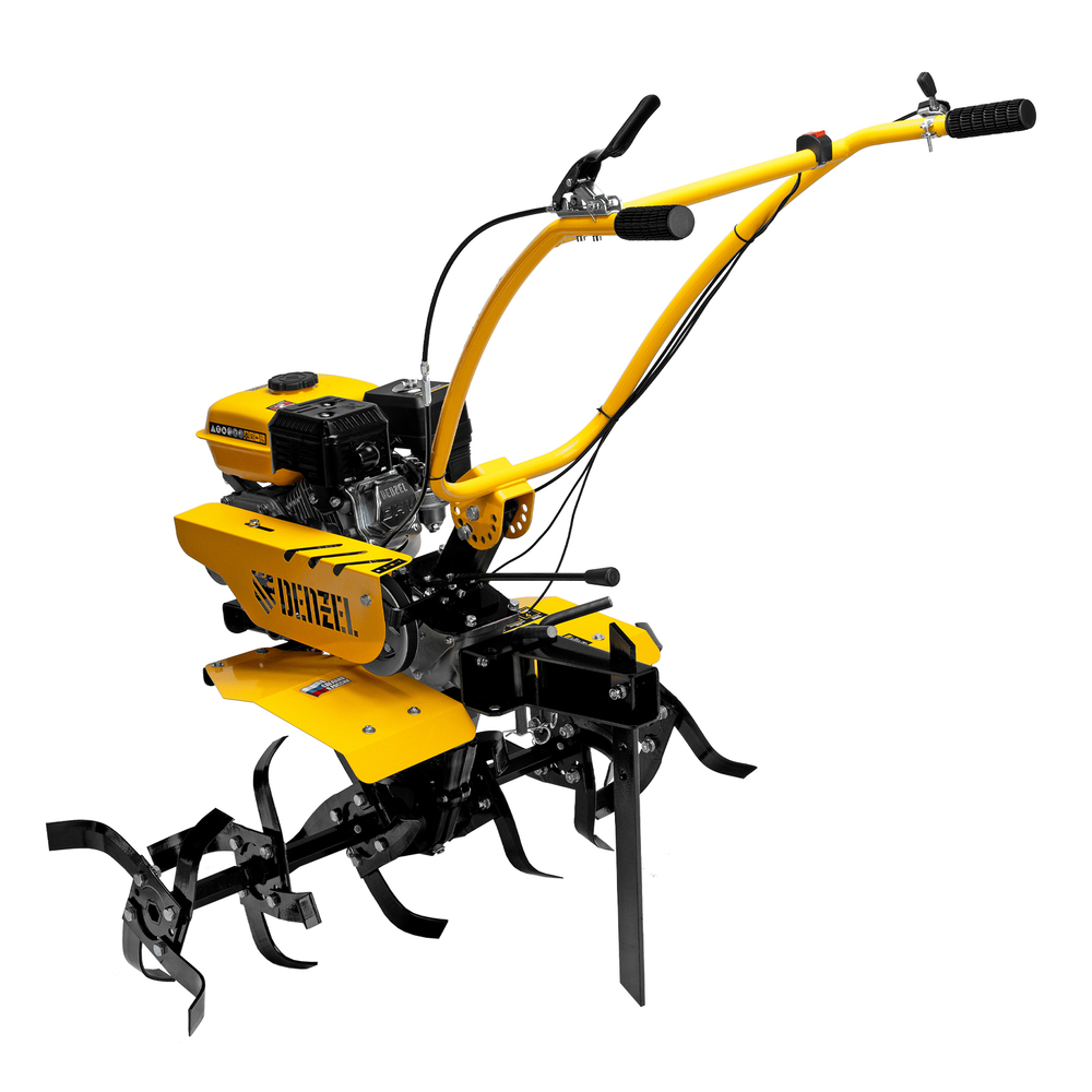 Мотоблок DPT-170SB, 7 л.с., ремен.сцеп, фрез 3х4, ШОМ, без колес, передачи 2В/1Н Denzel