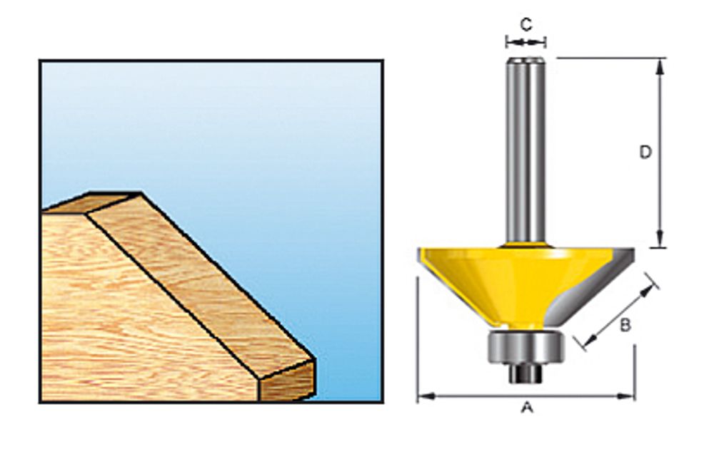 Фреза кромочная конусная 45° 30.2х12.7, S8, 2T Makita D-68719