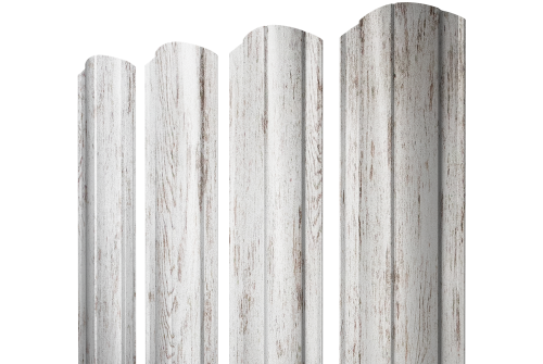 Штакетник Круглый фигурный 0,45 Print Elite Snow Wood TwinColor