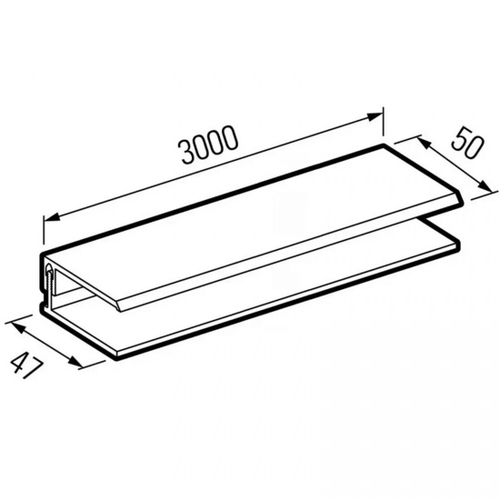 Финишный профиль для фасадных панелей светлый, шт