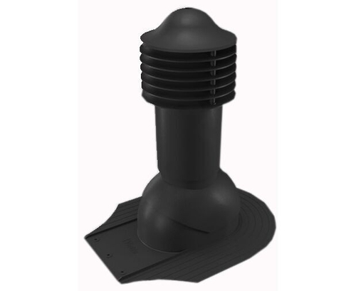 Труба вентиляционная для мягкой кровли при монтаже d110мм, h-550мм утепленная, черная RAL 9005