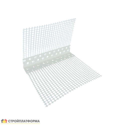 Профиль угловой ПВХ с армирующей сеткой 100х150х2500 мм, шт