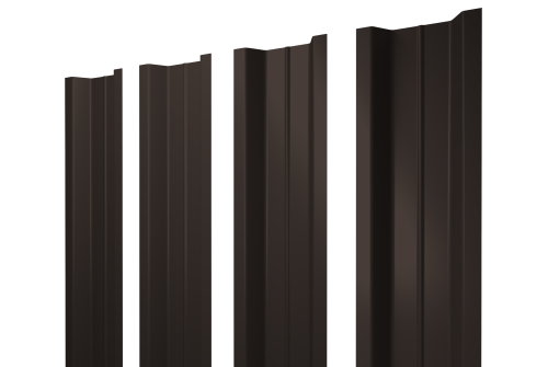 Штакетник П-образный В с прямым резом 0,5 Atlas X RR 32 темно-коричневый