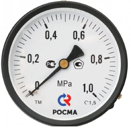 Мановакуумметр Росма ТМВ-31GТ.GG (-G.1-G.3 МПа) G1/4 1.5 общетехнический 63 мм, осевое присоединение -G.1-G.3 МПа резьба G1/4 класс точности 1.5