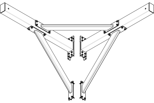 Кронштейн под гасительную сетку RAL 6005 угловой