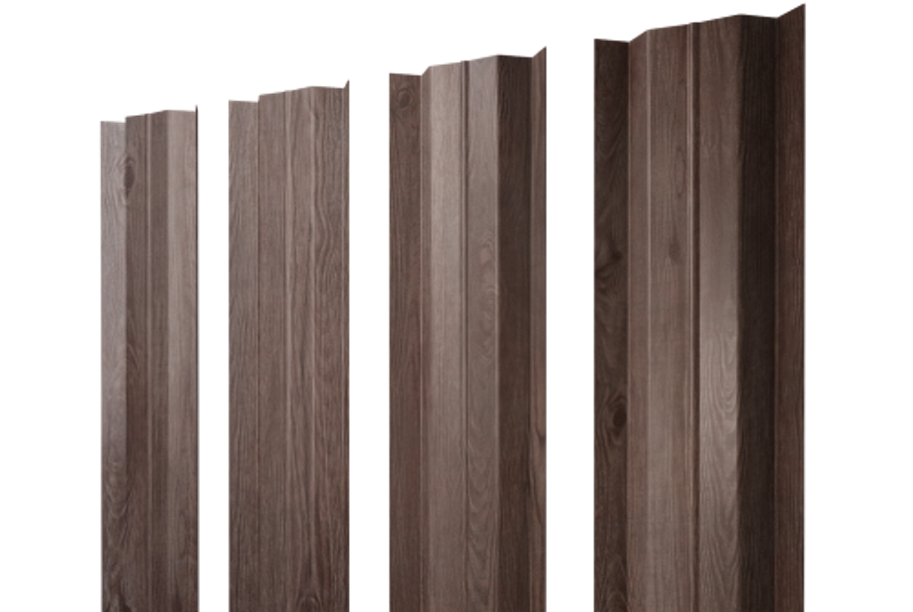 Штакетник М-образный В с прямым резом 0,45 Print Elite White Wood TwinColor