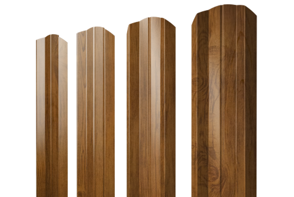 Штакетник М-образный А фигурный 0,45 Print Elite Golden Wood TwinColor