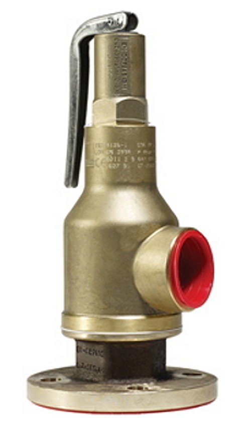 Клапан предохранительный ПРЕГРАН КПП 097 Ду 100 х 100 Ру16 латунный пружинный фланец-резьба угловой