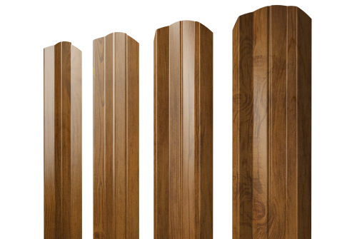 Штакетник М-образный А фигурный 0,45 Print Elite Golden Wood TwinColor