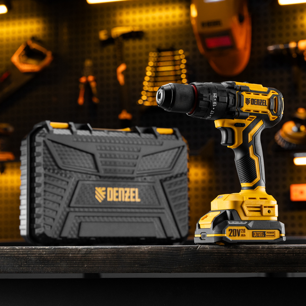 Дрель-шуруповерт аккумуляторная ударная бесщет. CIDH-BL-20, Li-Ion, 20 В// Denzel