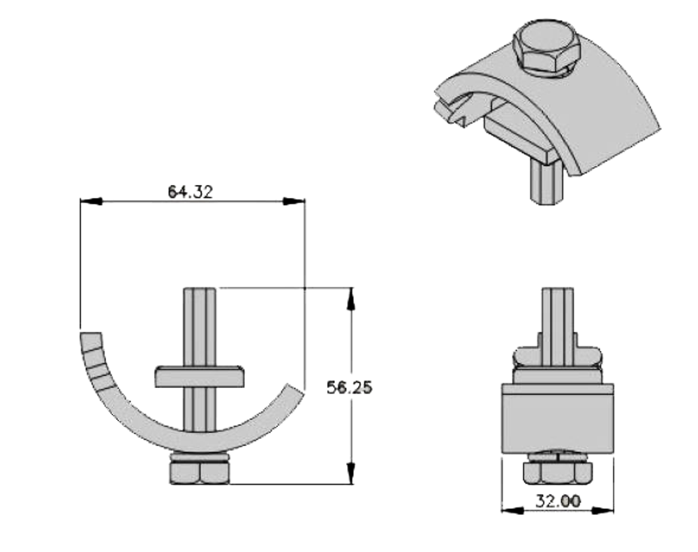 Зажим для крепления кронштейна на балку H-C11Rail clip (H-CO8)