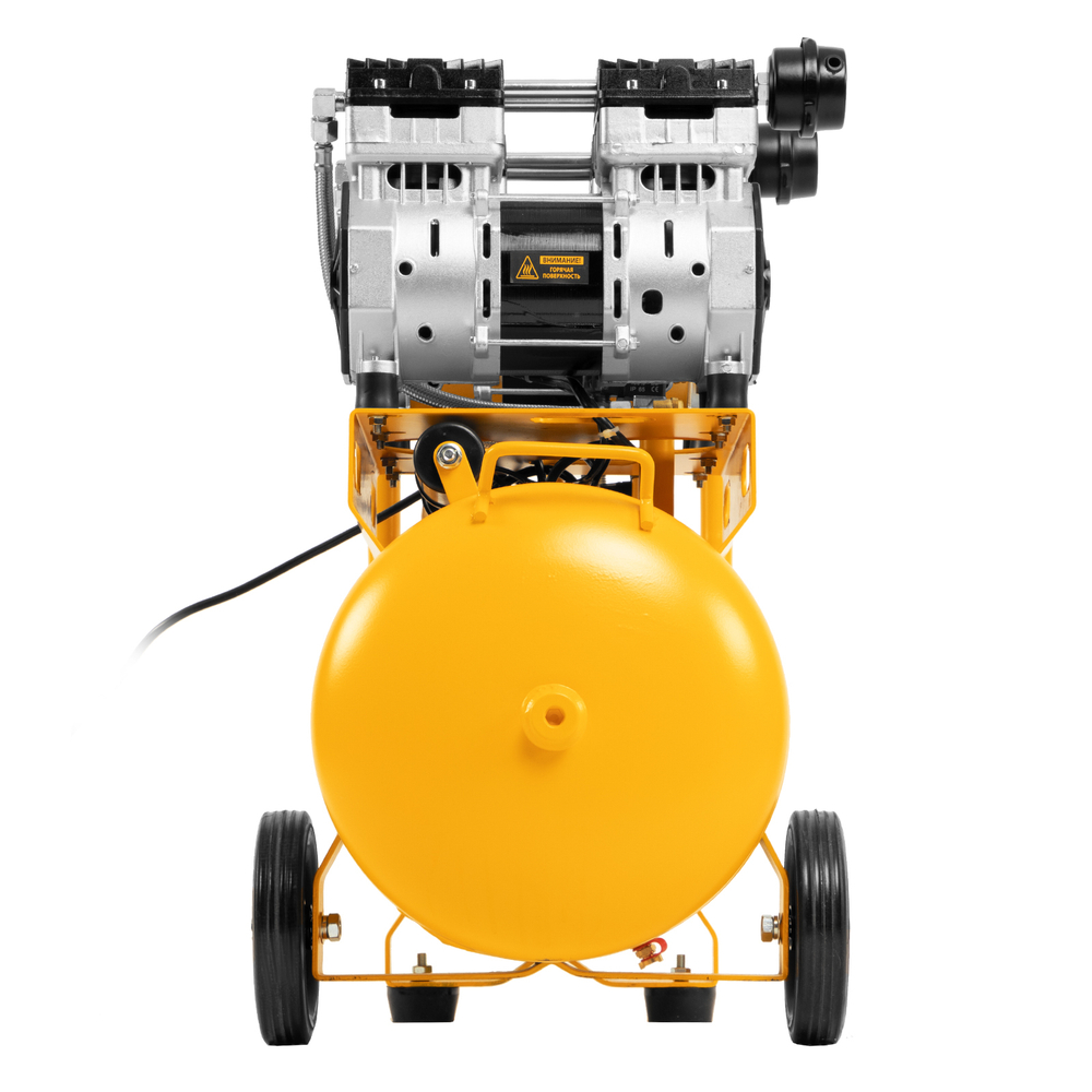 Компрессор безмасляный, малошумный DLS 1500/50, 1500 ВТ, 2x750, 50 л, 260 л/мин Denzel