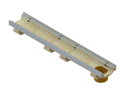 Лоток водоотводный полимербетонный мелкосидящий CompoMax Drive DN100 кл. С250, D400, E600 h80